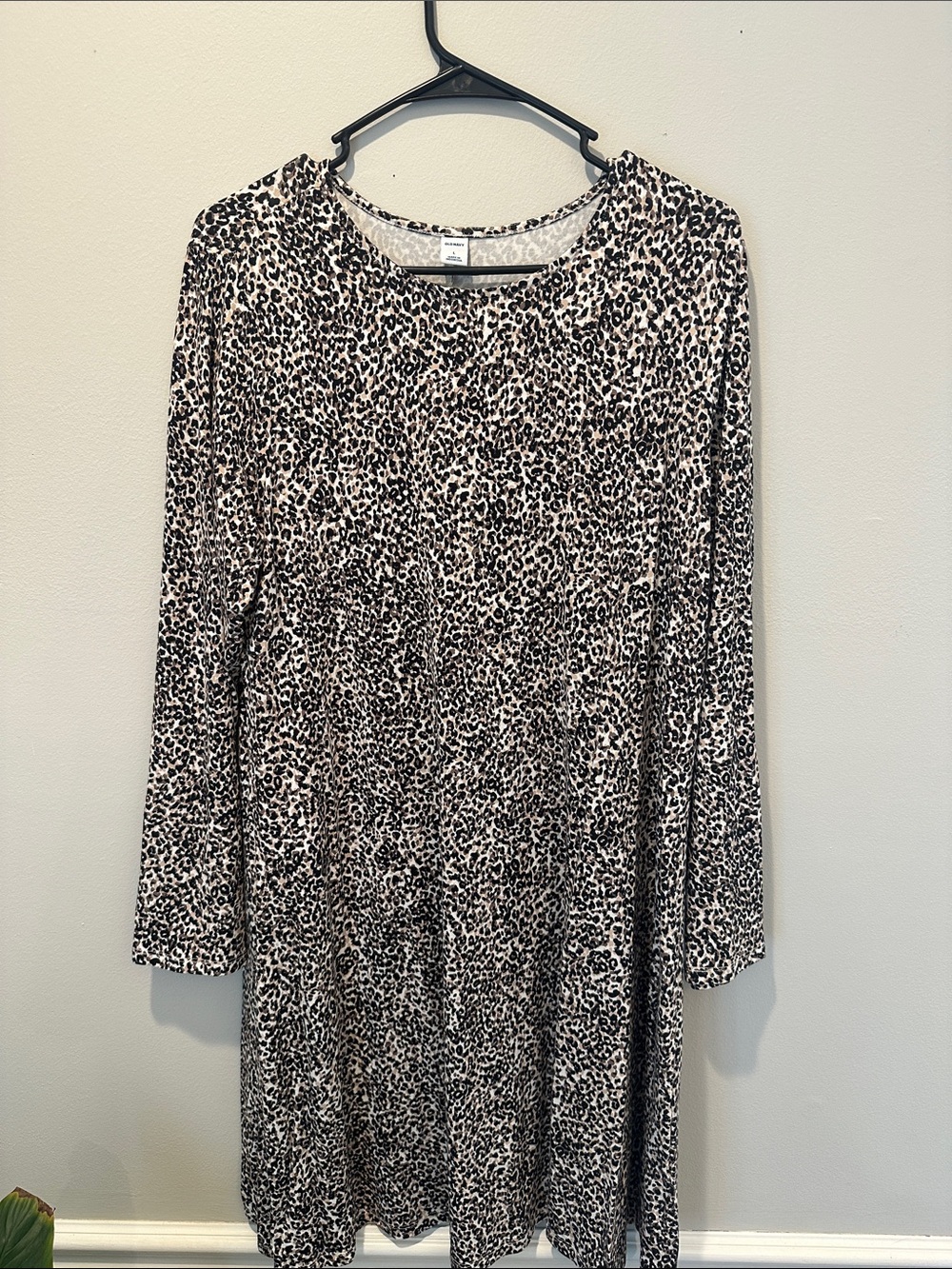 Old Navy Leopard Print Midi Dress - Black & Cream